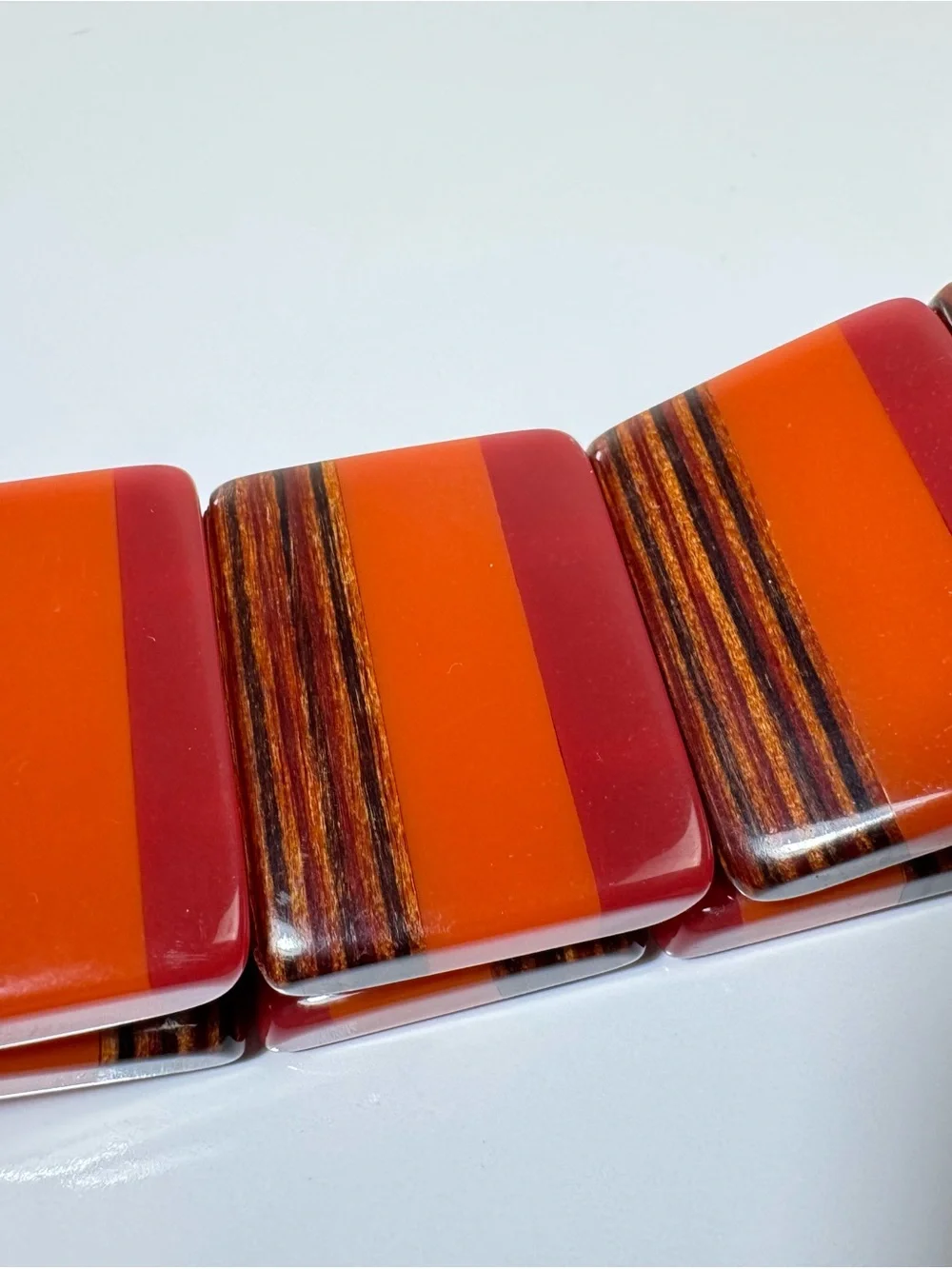 Vintage Bakelite Stretchie Block Bracelet